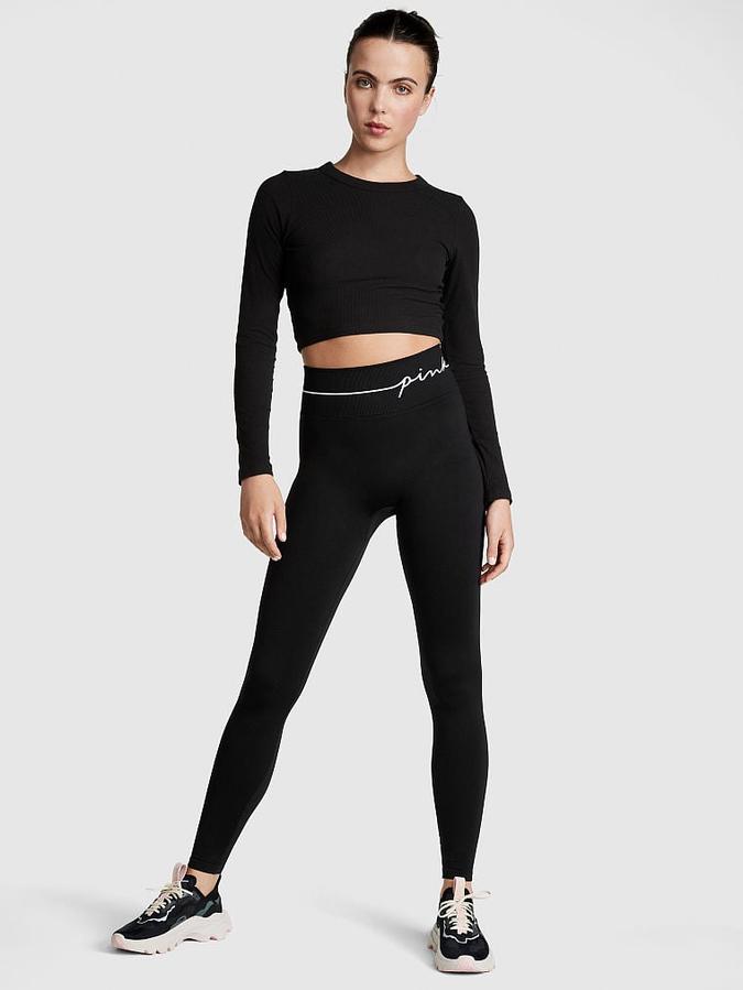 Rib Long-Sleeve Crop Top image number 3