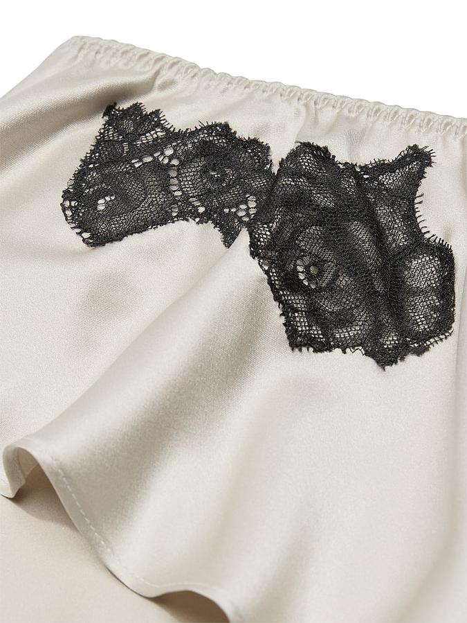 Satin Rose Lace-Trim Cami & Flutter Short Set image number 3