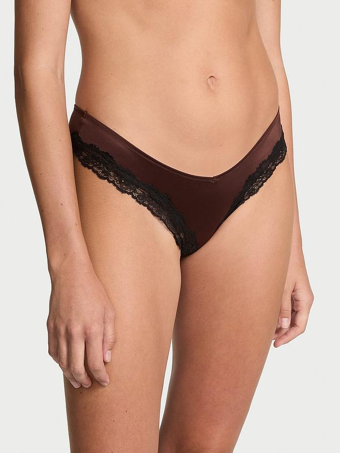 Lace-Trim High-Leg Cheeky Panty image number 0