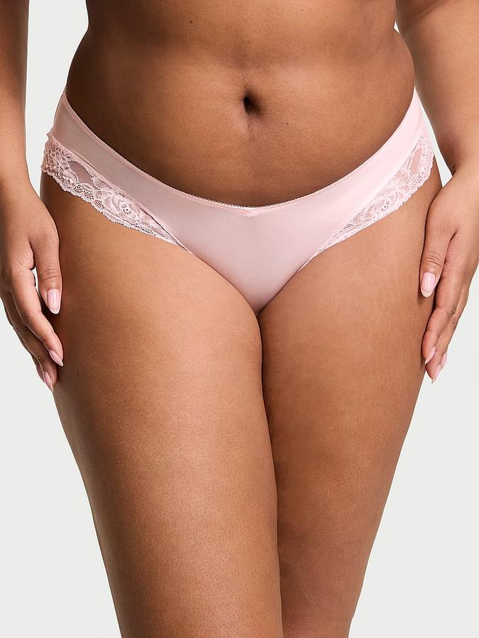 Rose Lace-Trim High-Leg Cheeky Panty