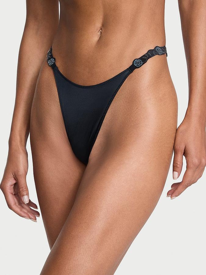 Electric Orchid Shine Strap Brazilian Panty image number 0