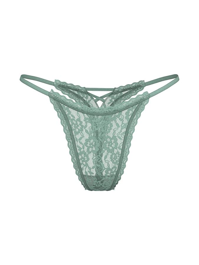 Blossom Lace Strappy-Back String Thong Panty image number 2