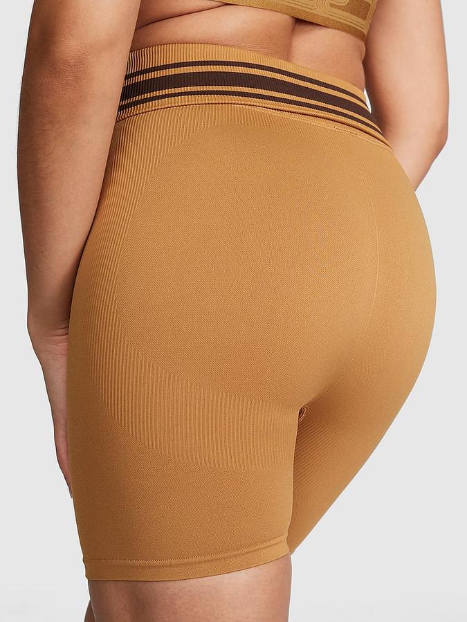 PINK Flip It Seamless Foldover Bike Shorts image number 1