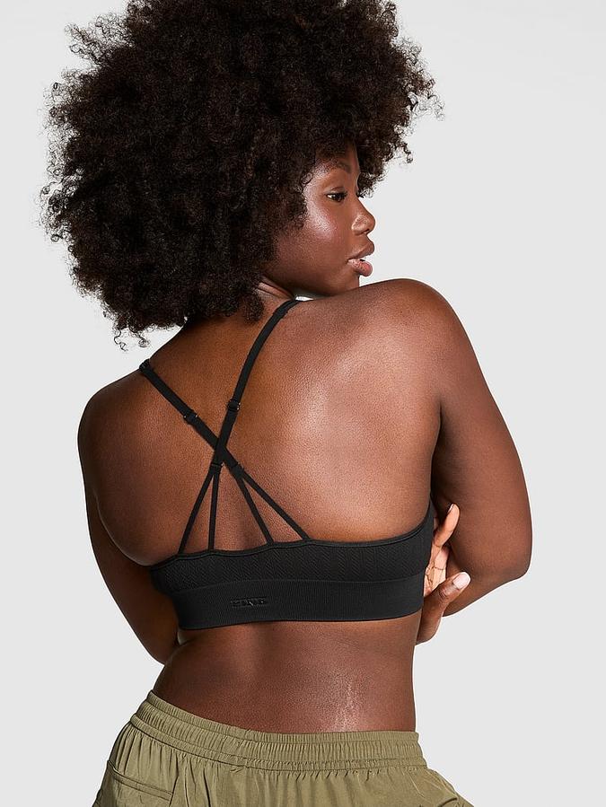Soft Seamless Cable Plunge Bralette image number 1