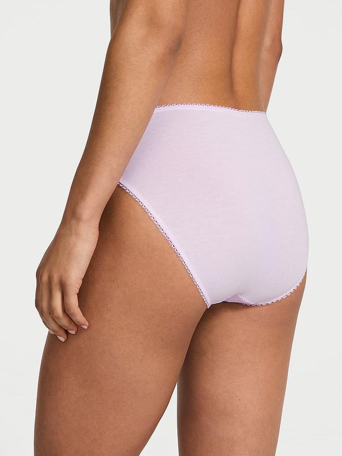 Stretch Cotton Eyelet High-Leg Brief Panty image number 1