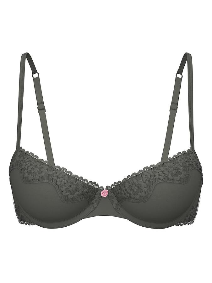 Cotton Shadow Stripe Unlined Demi Bra image number 2