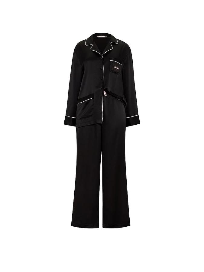 Signature Satin Luxe Long Pajama Set image number 2