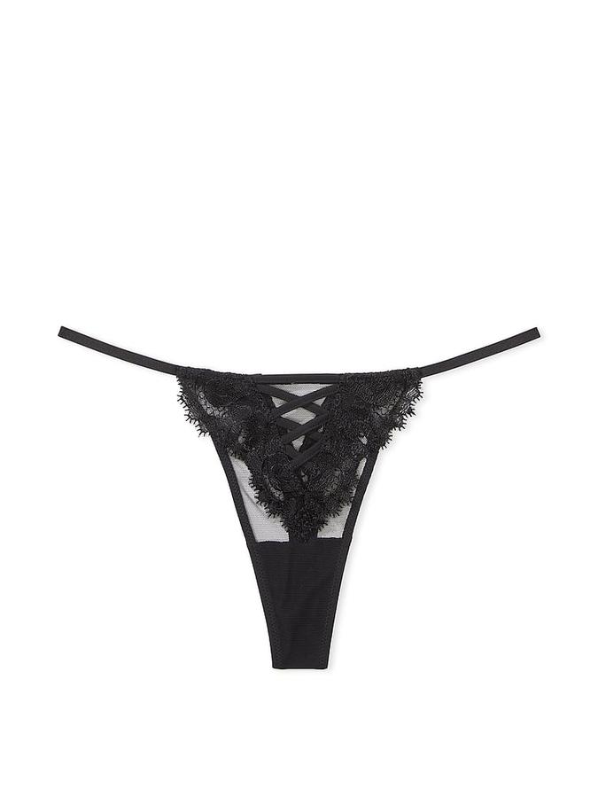 Boho Floral Embroidery Thong Panty image number 2