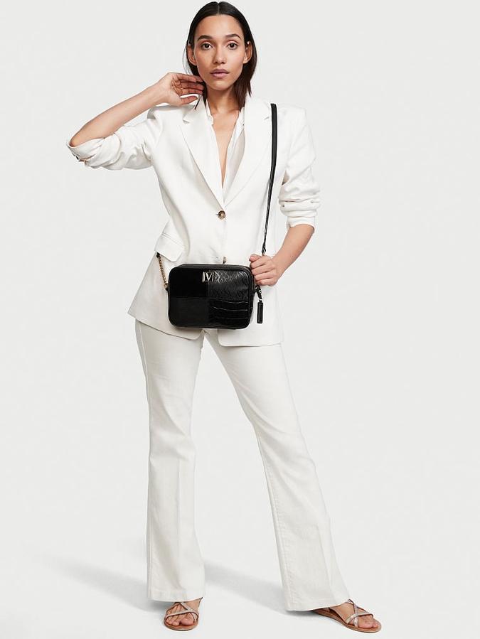 Buy The Victoria Patch Logo Top Zip Crossbody Bag Black