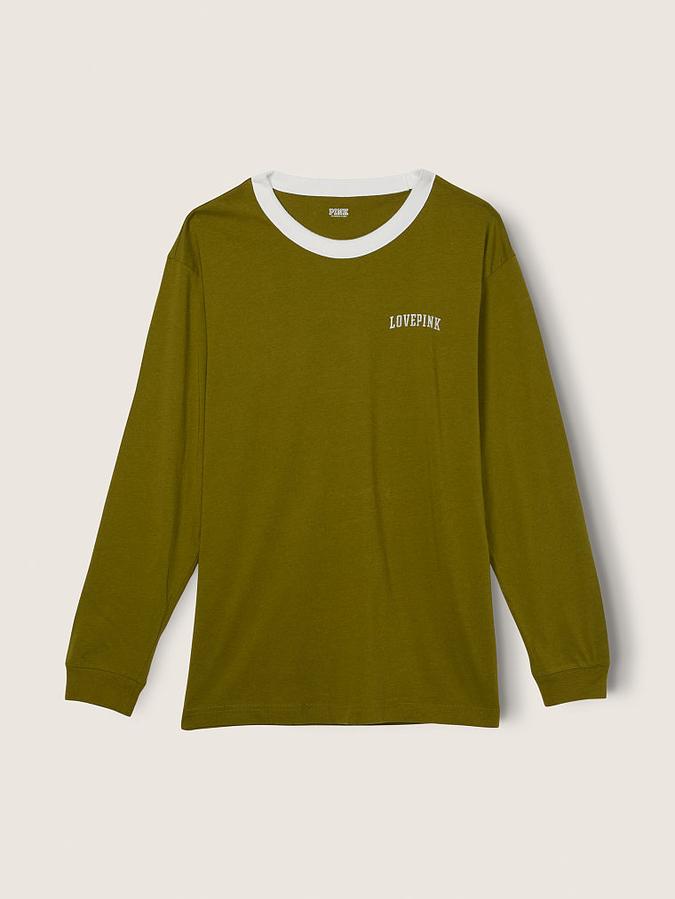 Cotton Long Sleeve Campus Ringer T-Shirt image number 2