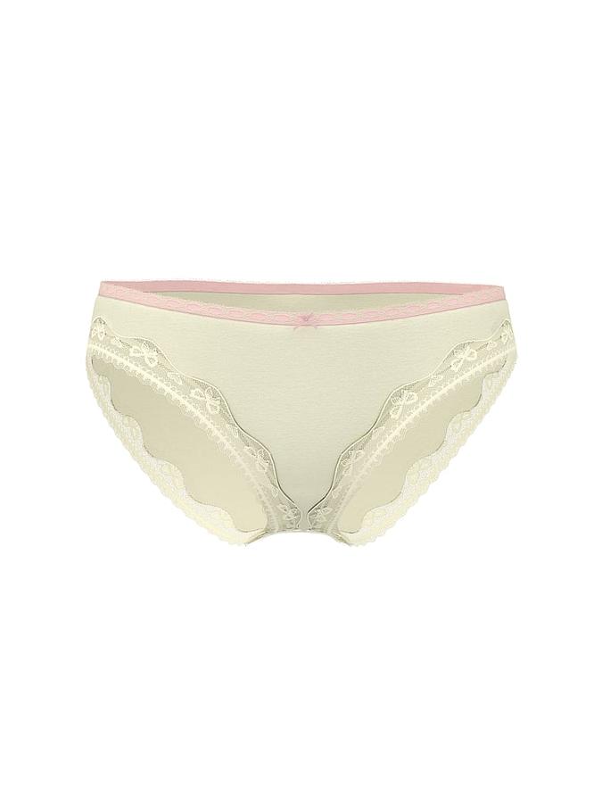 Cotton Bow Lace-Trim Bikini Panty image number 2