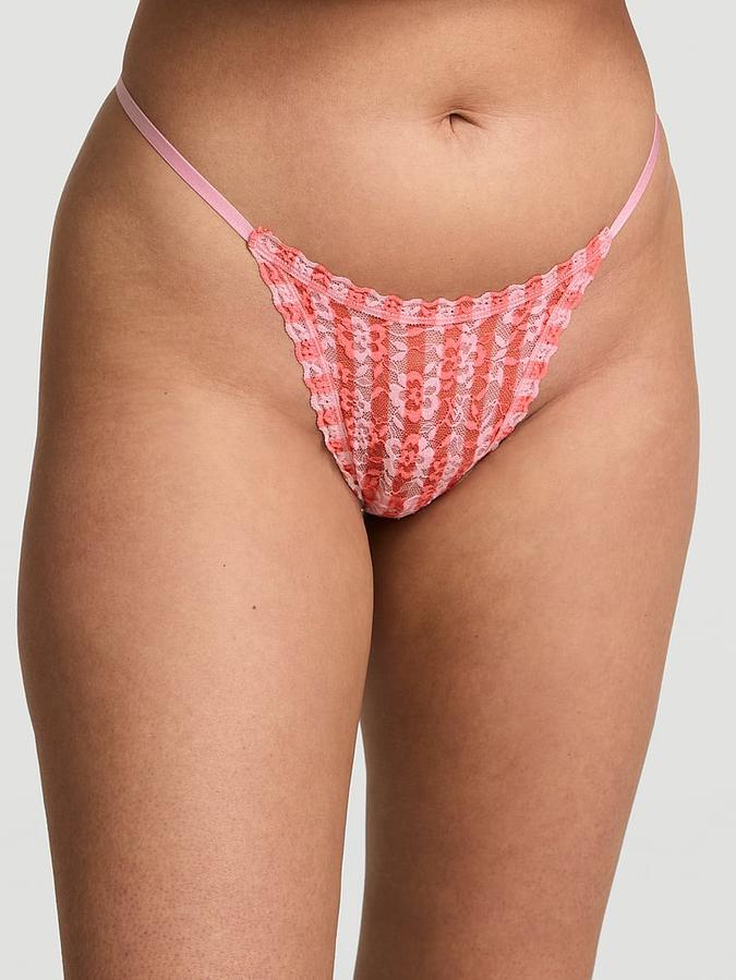 Blossom Lace String Thong Panty image number 0
