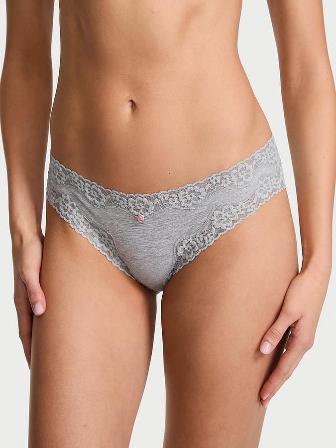 Cotton Lace-Waist Bikini Panty