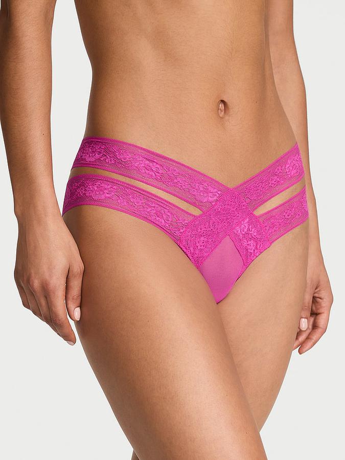 Rose Lace Strappy Cut-Out Cheeky Panty