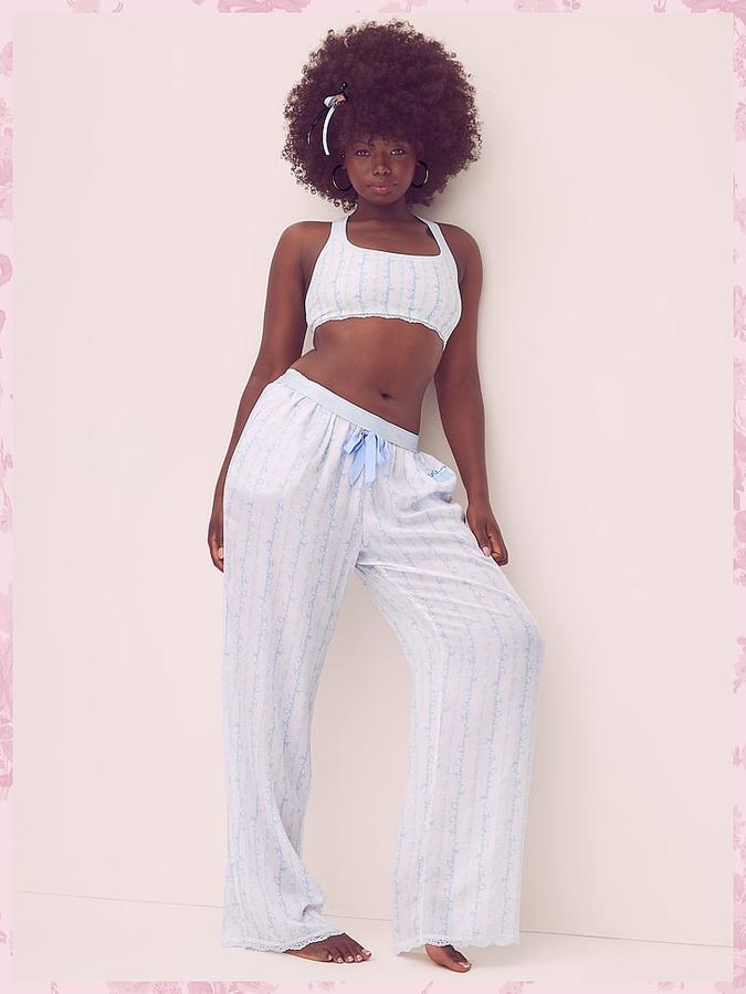PINK x LoveShackFancy Silky Sleep Pants image number 4