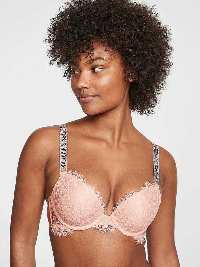 Shine Strap Lace Push-Up Bra image number 0