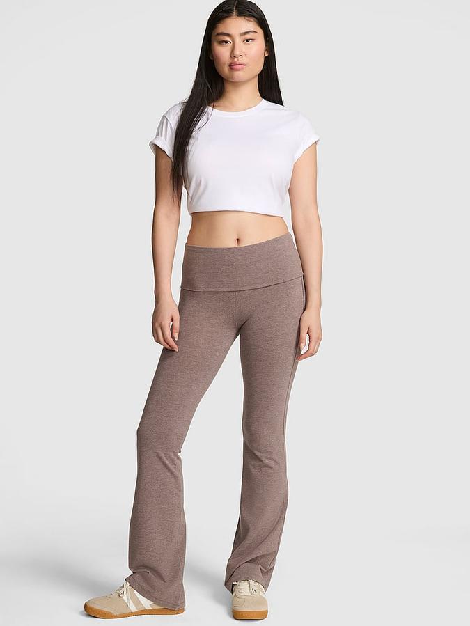 All-Day Cotton Foldover Flare Leggings