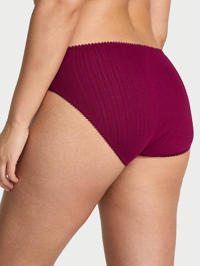 Lace Pointelle High-Leg Brief Panty image number 1