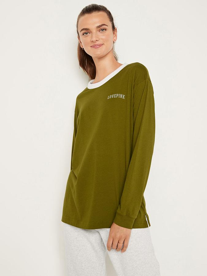 Cotton Long Sleeve Campus Ringer T-Shirt image number 0