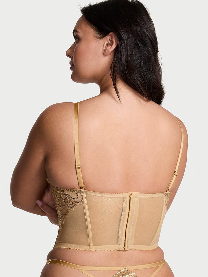 Showgirl Embroidery Unlined Balconette Bra Top