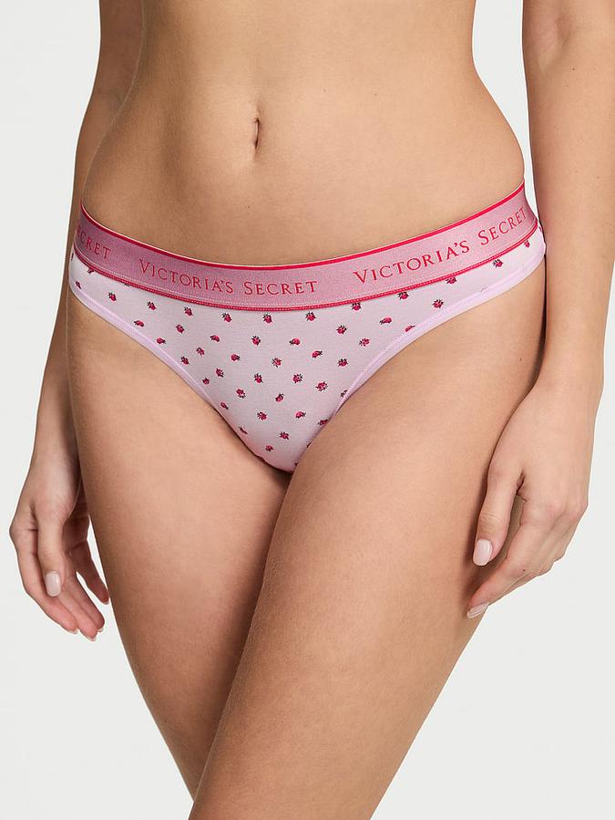 Logo Cotton Thong Panty image number 0