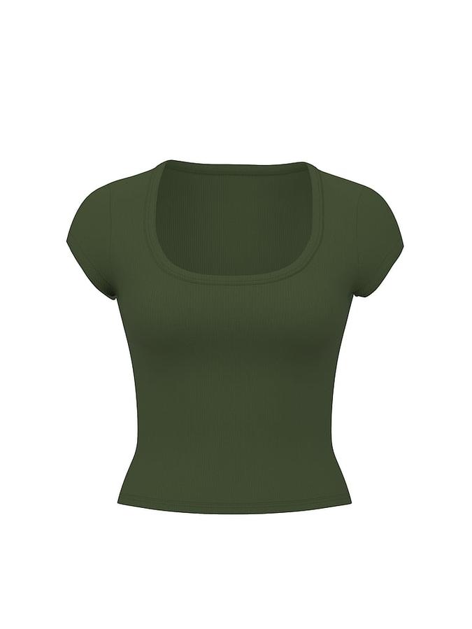 Vintage Ribbed Scoop Tee image number 2