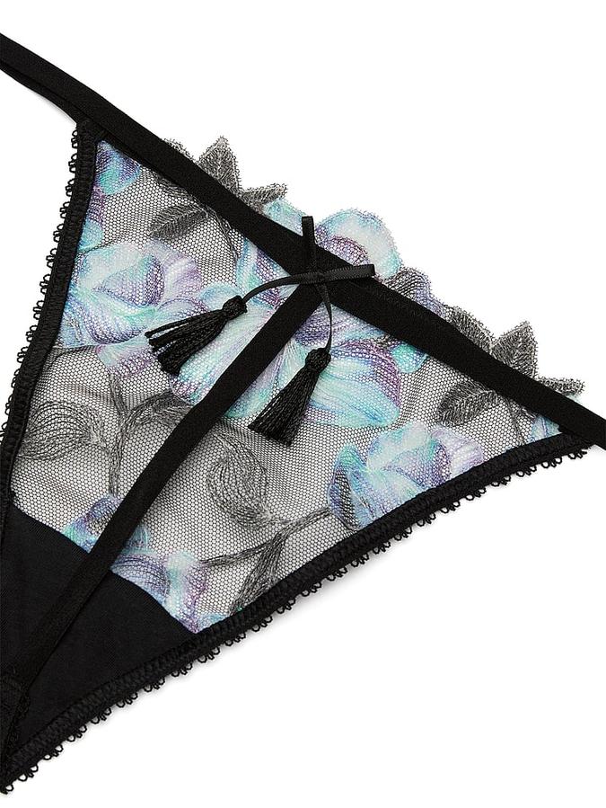 Electric Orchid Embroidery V-String Panty image number 3