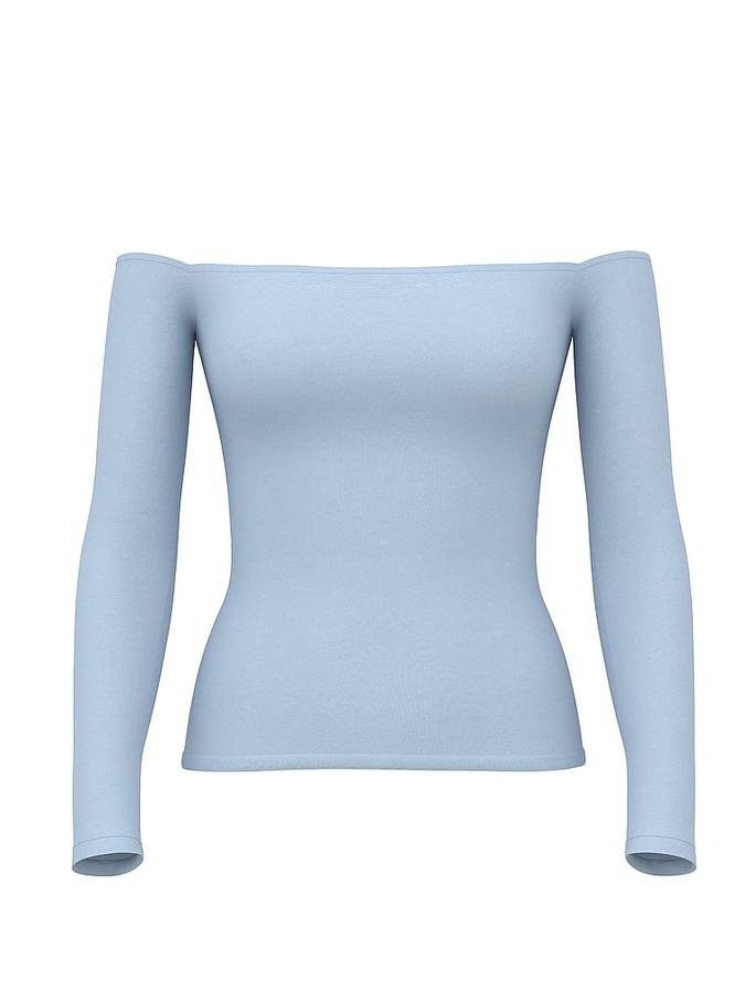 Base Stretch Off-The-Shoulder Long-Sleeve Top image number 2