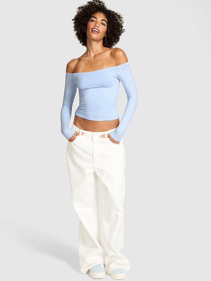 Base Stretch Off-The-Shoulder Long-Sleeve Top image number 0