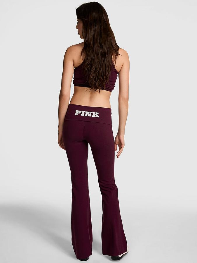 All-Day Cotton Foldover Flare Leggings image number 1