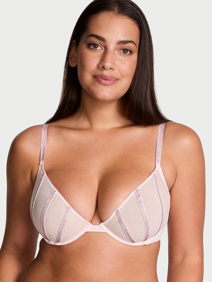 Sheer Shine Unlined Low-Cut Demi Bra image number 0