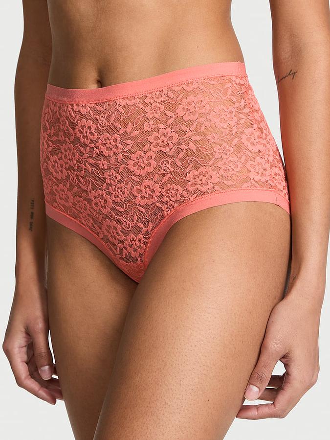 No-Show Lace High-Waist Brief Panty image number 0