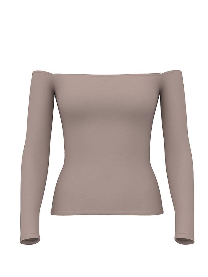 Base Stretch Off-The-Shoulder Long-Sleeve Top image number 2