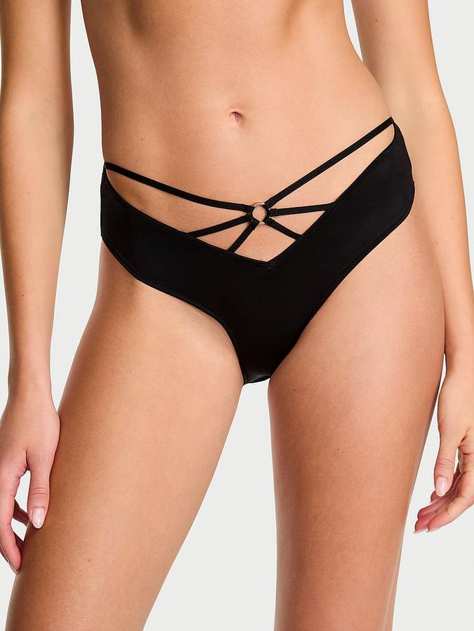 Strappy Ring Hardware Open-Back Cheeky Panty image number 0