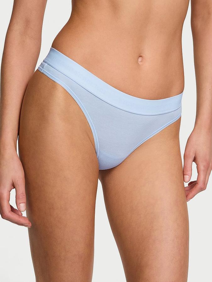Logo Cotton Thong Panty