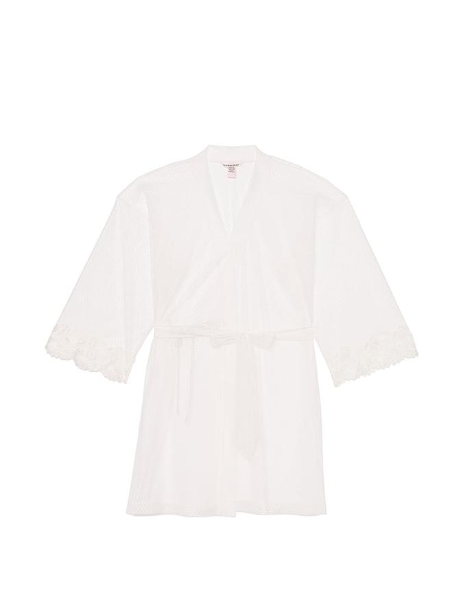Sheer Boho Floral Embroidery Short Robe image number 2