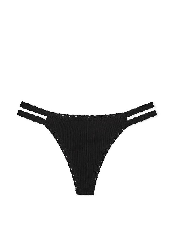 WINK Lace-Trim Strappy Thong Panty image number 1