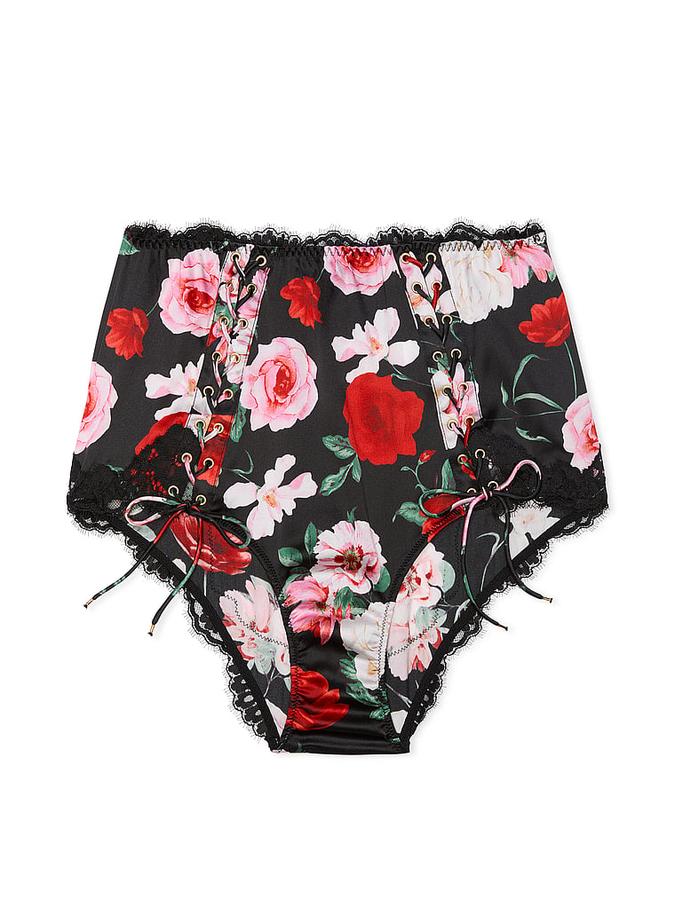 Atelier Victoria's Secret Satin Lace-Trim High-Waist Brief Panty image number 2