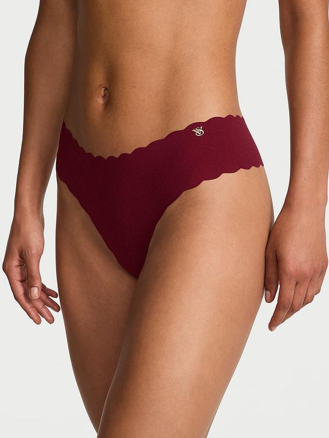 No-Show Scalloped Thong Panty image number 0