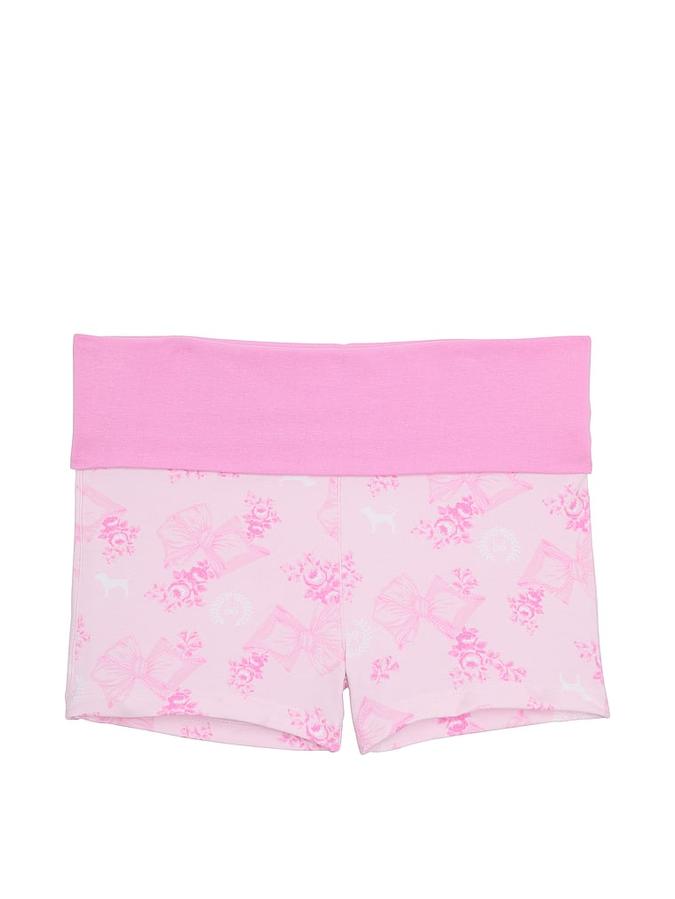 PINK x LoveShackFancy Cotton Foldover Micro Shorts image number 2