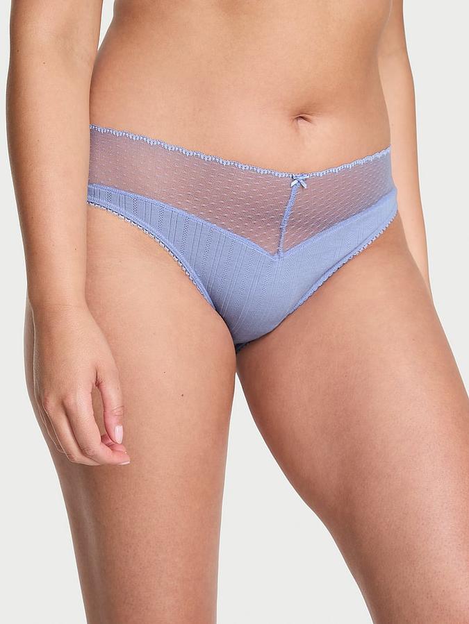 Stretch Pointelle High-Leg Brief Panty image number 0