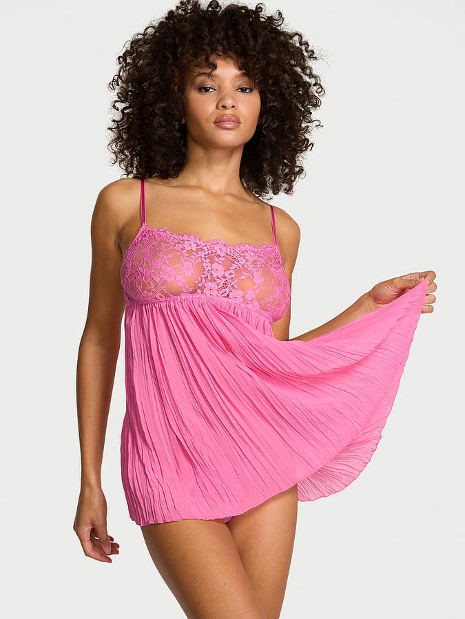 Dare to Dream Lace Pleated Babydoll Set