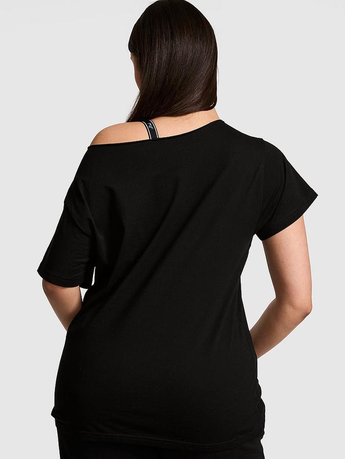 Campus Cotton Off-The-Shoulder Tee