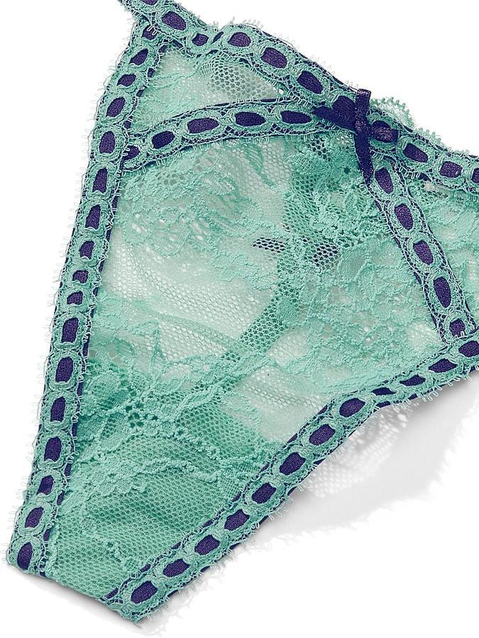 Ribbon Slot Lace V-String Panty image number 2