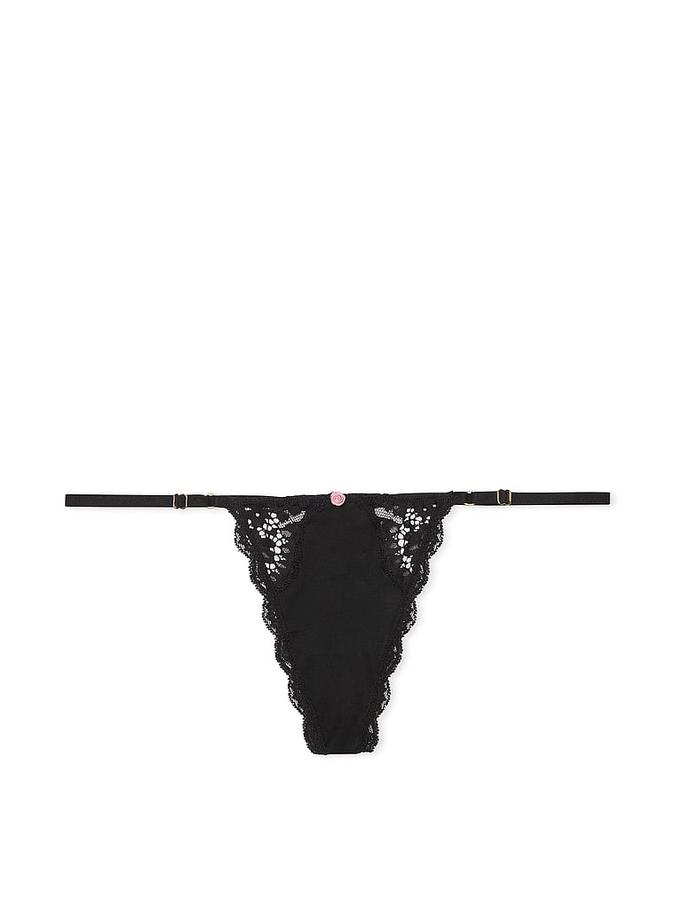 Lace-Trim Adjustable V-String Panty image number 1