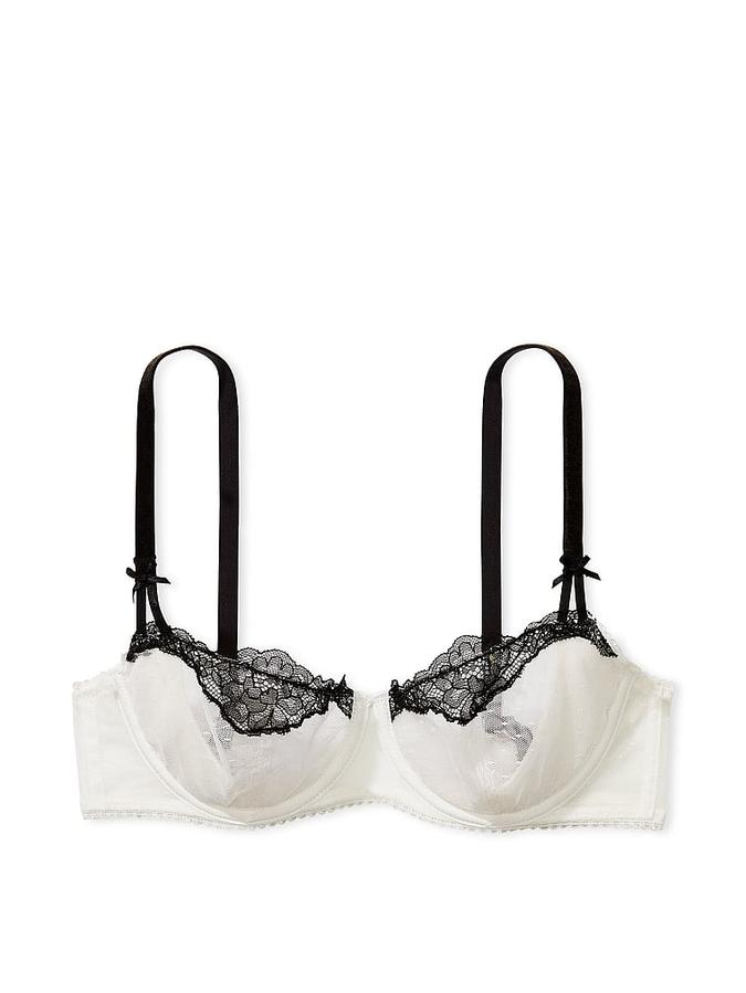 Wicked Unlined Dotted Mesh Balconette Bra image number 2