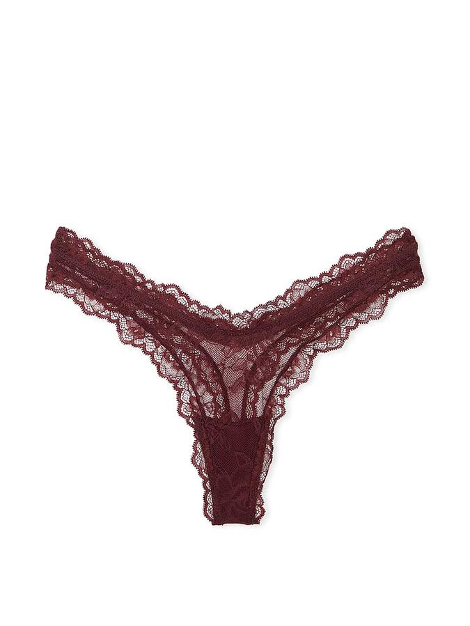 Rose Lace High-Leg Thong Panty image number 1