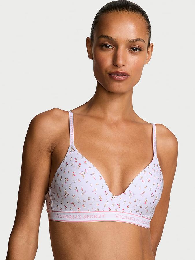 Lightly Lined Wireless Cotton Bra image number 0