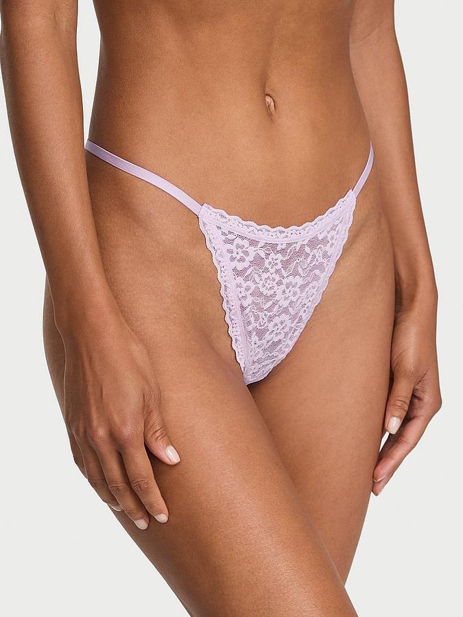Blossom Lace String Thong Panty image number 0