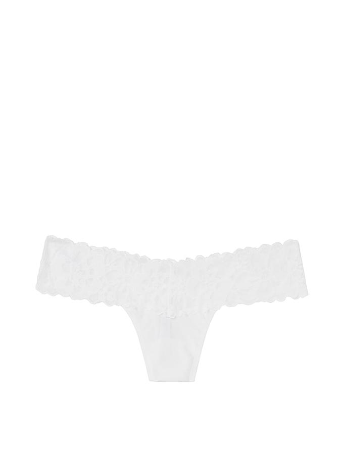 Lace Waist Cotton Thong Panty image number 2